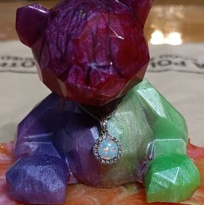 Clearance! Opal and diamond necklaces.